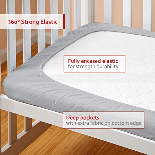 Pack and Play Sheet Quilted, Breathable Thick Playpen Sheets, Lovely Print Mattress Cover 39"×27"×5" Fits Graco Portable Mini Cribs, Suitable for Play Yards and Foldable Mattress Pack and Play Pad