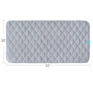 Waterproof Crib Mattress Protector Pad 28" x 52",Anti Slip & Durable Waterproof Pad Mat for Baby Standard Crib/Bed Pads Grey