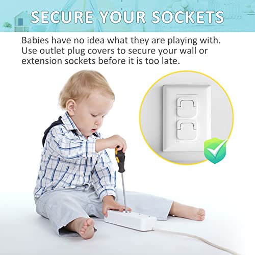 Baby Proofing Outlet Covers (60 Pack) Electric Outlet Pulg Covers for Baby Safety Socket Cover Protector Cap to Prevent Your Child from Power Shock Hazard