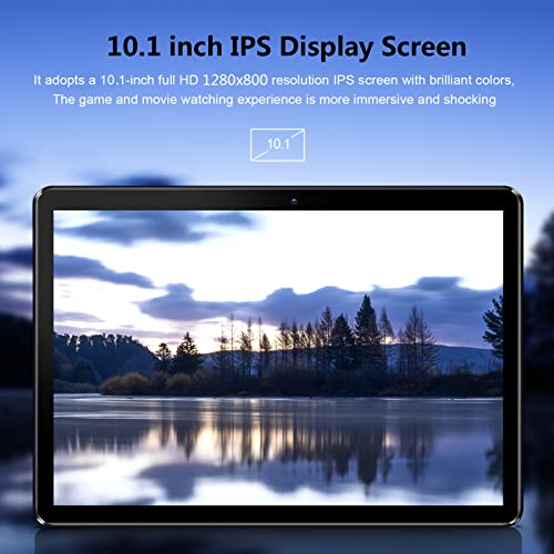 PRITOM 10'' Tablet Android 10 Phone Tablet with SIM Slot, 64GB Quad Core, IPS Touchscreen, 8MP Rear Camera WiFi GPS Bluetooth USB C, Support 3G Phone Call, Black
