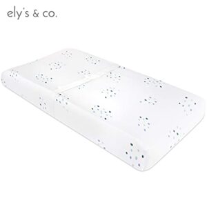 Ely’s &Co. Changing Pad Covers | Cradle Sheet 1-Pack Combed Jersey Cotton for Baby Boy - (Blue Raindrops)