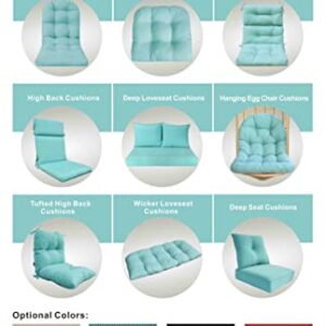 BOSSIMA Patio Furniture Cushions Comfort Deep Seat Glider Loveseat Cushion Indoor Outdoor Seating Cushions Light Blue