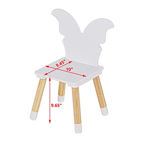 UTEX Kids Table with 4 Chairs Set, Kid Table and Chairs Set for Girls, Toddlers, Boys, 5 Piece Kiddy Table and Chair Set, White