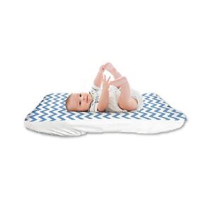 lessy messy baby changing pad cover - the only portable changing pad for baby that is leak-proof and baby travel changing table pads safe for the washer and dryer (blue)
