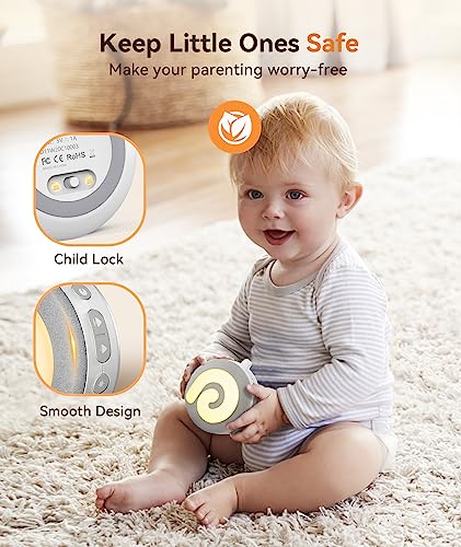 Portable Sound Machine Baby - Dreamegg D11 White Noise Machine for Baby Sleeping with Night Light, White Noise, Lullaby, Nature Sounds, Child Lock, USB Rechargeable Sound Machine for Travel Nursery