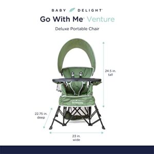 Baby Delight Go with Me Venture Portable Chair | Indoor and Outdoor | Sun Canopy | 3 Child Growth Stages | Moss Bud Green