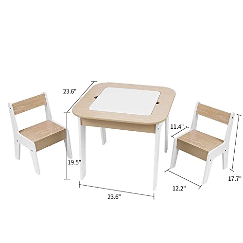 Toffy & Friends Toddler Table and Chairs Set with Storage, 3 in 1 Table Furniture Convertible Set with Storage Space for Toddlers, Drawing Reading Art Playroom Activity Table Desk Sets