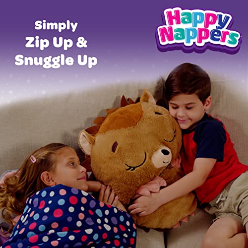Happy Nappers Pillow & Sleepy Sack- Comfy, Cozy, Compact, Super Soft, Warm, All Season, Sleeping Bag with Pillow- Medium 54” x 20”, Shark