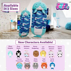 Happy Nappers Pillow & Sleepy Sack- Comfy, Cozy, Compact, Super Soft, Warm, All Season, Sleeping Bag with Pillow- Medium 54” x 20”, Shark