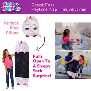 Happy Nappers Pillow & Sleepy Sack- Comfy, Cozy, Compact, Super Soft, Warm, All Season, Sleeping Bag with Pillow- Medium 54” x 20”, Shimmer Unicorn