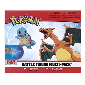 Pokemon Fire and Water Battle Pack - Includes 4.5 Inch Flame Action Charizard and 2" Squirtle Action Figures