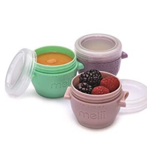 melii Snap & Go Baby Food Storage Containers with lids, Snack Containers, Freezer safe - Set of 6, 2oz