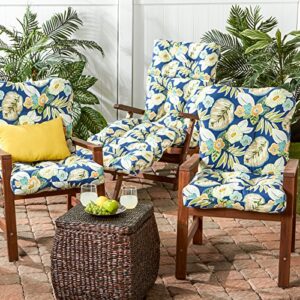 Greendale Home Fashions Outdoor Seat/Back Chair Cushion, 2 Count (Pack of 1), Magnolia Floral