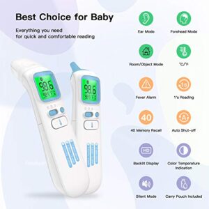 GoodBaby Touchless Thermometer for Adults,Forehead and Ear Thermometer for Fever,Infrared Magnetic Thermometer for Baby Kids Adults Surface and Room