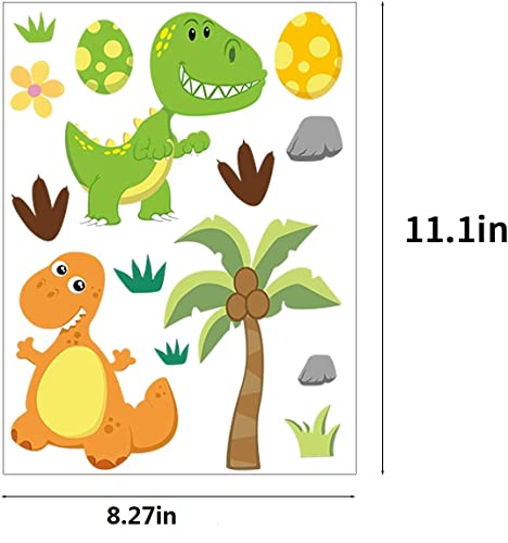 CCINEE 85 PCS Dinosaur Window Cling Decals for Kids,Assorted Cute Dinosaur Foot Print Eggs Window Sticker Decorations for Kids Toddlers