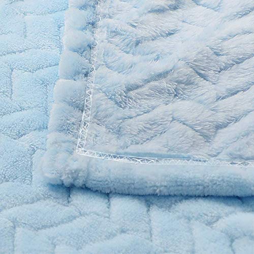Baby Blanket Flannel, Cozy Throw Blankets for Newborn Infant and Toddler, Super Soft and Warm Receiving Baby Blanket for Crib Stroller (Blue 25 * 32")