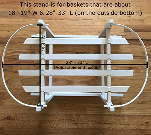 2 in 1 Natural Rocking Stand for Large Baskets (basket's Outside Bottom Width = 18.5" W) - with Brakes (Read All Product Details)