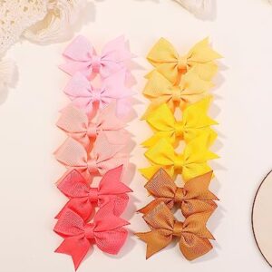 doboi 80PCS 2'' Baby Girls Fully Lined Grosgrain Boutique Solid Color Ribbon Mini Hair Bows Clips for Teens Infants Kids Toddlers Newborn Children Set of 40 Pairs