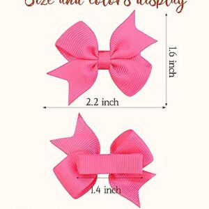 doboi 80PCS 2'' Baby Girls Fully Lined Grosgrain Boutique Solid Color Ribbon Mini Hair Bows Clips for Teens Infants Kids Toddlers Newborn Children Set of 40 Pairs