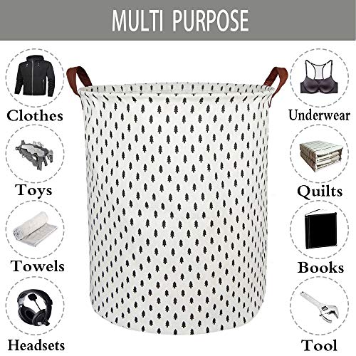 BOOHIT Storage Baskets,Canvas Fabric Laundry Hamper-Collapsible Storage Bin with Handles,Toy Organizer Bin for Kid's Room,Office,Nursery Hamper, Home Decor (Tree)