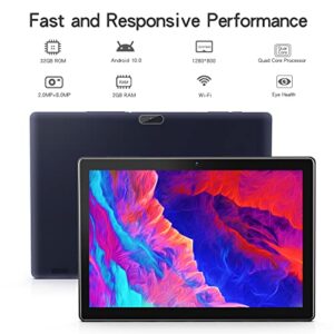 PRITOM Android Tablet 10 inch, M10, 2 GB RAM, 32 GB Android 10.0 Tablet, 10.1 inch IPS HD Display, GPS, FM, Quad-Core Processor, Wi-Fi (M10 Black)