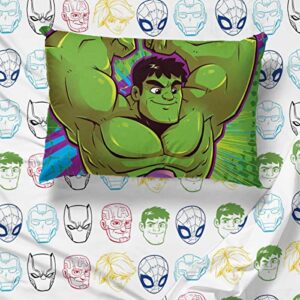 Jay Franco Marvel Super Hero Adventures Hulk Out 4 Piece Toddler Bed Set – Super Soft Microfiber Bed Set Includes Toddler Size Comforter & Sheet Set (Official Marvel Product)