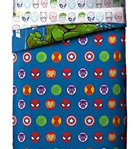 Jay Franco Marvel Super Hero Adventures Hulk Out 4 Piece Toddler Bed Set – Super Soft Microfiber Bed Set Includes Toddler Size Comforter & Sheet Set (Official Marvel Product)
