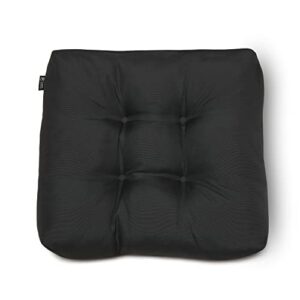 Classic Accessories Water-Resistant Square Patio Seat Cushions, 19 x 19 x 5 Inch, 2 Pack, Black, Outdoor Seat Cushions