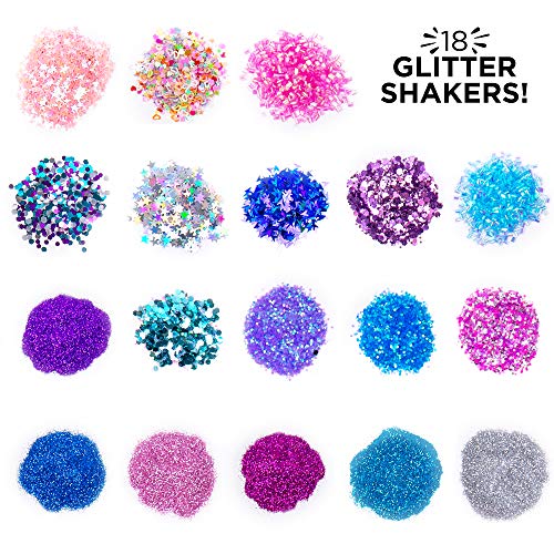 Horizon Group USA Glitter Shakers, 18-Pack, Assorted Glitter & Confetti, Fine Glitter, Chunky Glitter, Great for Resin Projects, Group Arts & Crafts, DIY Projects, Back to School Supplies & Art Class