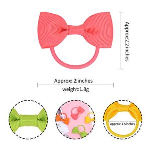 40PCS 2 Inches Baby Girls Hair Bows Ties Mini Boutique Elastic Hair Rubber Ribbon Hair Band Accessories for Kids Toddlers Infants (40 PCS), Multi-colored