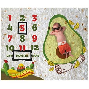 burrito baby month milestone blanket for photo taken - avocado age blanket