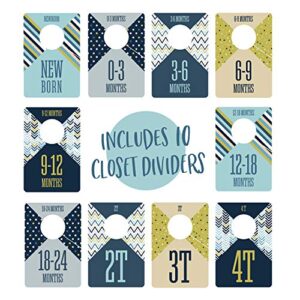 canopy street baby boy closet clothing dividers/closet organizer for baby clothes newborn to 4t / 4" x 6" boy nursery clothes size dividers
