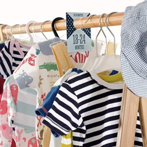 Canopy Street Baby Boy Closet Clothing Dividers/Closet Organizer For Baby Clothes Newborn To 4T / 4" x 6" Boy Nursery Clothes Size Dividers