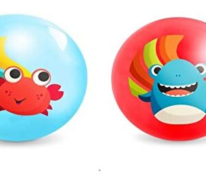 B. Toys – Bouncy Balls for Kids – 2 Pack – 8.5” – Air Pump Included – Shark & Crab Play Balls – Indoor & Outdoor – Playground Games – Bouncin’ Around – 3 Years +