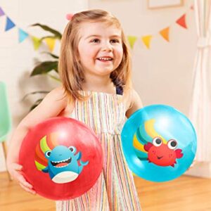 B. Toys – Bouncy Balls for Kids – 2 Pack – 8.5” – Air Pump Included – Shark & Crab Play Balls – Indoor & Outdoor – Playground Games – Bouncin’ Around – 3 Years +