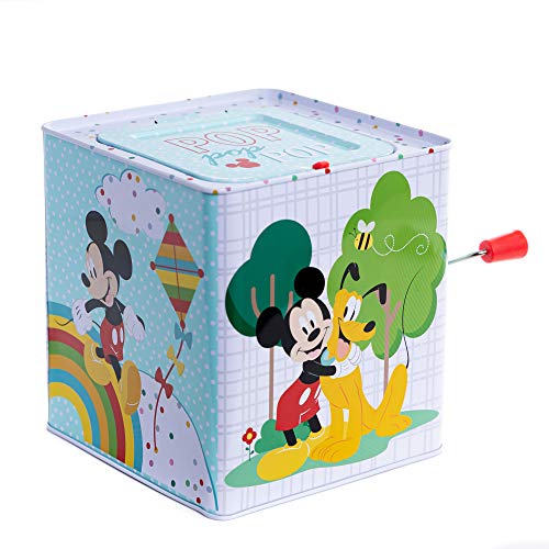 KIDS PREFERRED Disney Baby Mickey Mouse Jack in The Box Musical Toys for Babies and Toddlers, Plays “The Mickey Mouse March” Mickey Springs Out from A Colorful Box