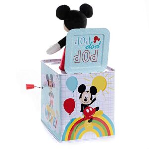 KIDS PREFERRED Disney Baby Mickey Mouse Jack in The Box Musical Toys for Babies and Toddlers, Plays “The Mickey Mouse March” Mickey Springs Out from A Colorful Box