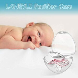 LANEYLI Pacifier Case Pacifier Holder Case Pacifier Clip Binky Holder Case Pacifier Box Pacifier Accessories 2 Pack Pink