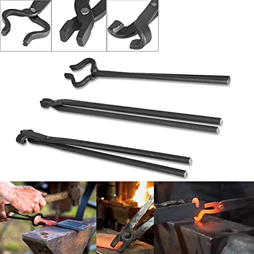 Knife Making Tongs Set 3Pcs Blacksmith Tongs Assembled Knife Making Blacksmith Tools Anvil Forge