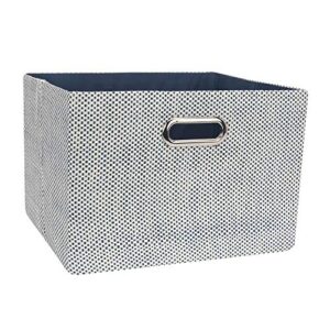 lambs & ivy foldable/collapsible storage bin/basket organizer with handles, blue