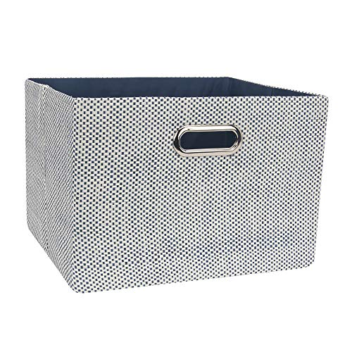 Lambs & Ivy Foldable/Collapsible Storage Bin/Basket Organizer with Handles, Blue