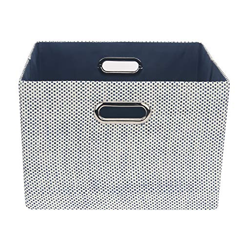 Lambs & Ivy Foldable/Collapsible Storage Bin/Basket Organizer with Handles, Blue