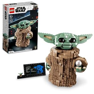 lego star wars: the mandalorian series the child 75318 - baby yoda grogu figure, building toy, collectible room decoration for boys and girls, teens, with minifigure and nameplate, gift idea