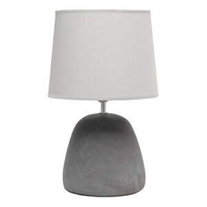 simple designs lt2058-gry round concrete table lamp, gray 10.25"l x 10.25"w x 16.5"h