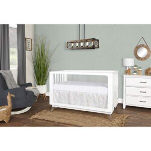 Evolur Acrylic Millennium 4-in-1 Convertible Crib-Modern Full Size Crib I Baby Crib I Easily Coverts to Toddler Bed & Dayday I  Adjustable Mattress Support Base I Acrylic Slats I in White to Reflect