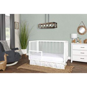 Evolur Acrylic Millennium 4-in-1 Convertible Crib-Modern Full Size Crib I Baby Crib I Easily Coverts to Toddler Bed & Dayday I  Adjustable Mattress Support Base I Acrylic Slats I in White to Reflect