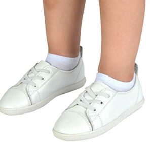 JORMATT 6 Pairs Toddler Little Girls Boys No Show Socks Thin Cotton Soft Anti Slip Low Cut Socks Breathable With Grips, White S