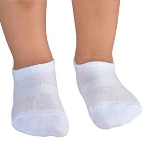 JORMATT 6 Pairs Toddler Little Girls Boys No Show Socks Thin Cotton Soft Anti Slip Low Cut Socks Breathable With Grips, White S