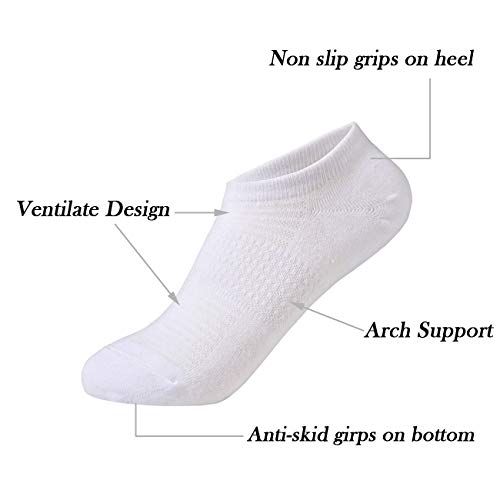 JORMATT 6 Pairs Toddler Little Girls Boys No Show Socks Thin Cotton Soft Anti Slip Low Cut Socks Breathable With Grips, White S