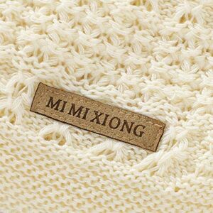 mimixiong 100% Pure Cotton Baby Blanket Extra Soft Cellular Neutral Swaddle Receiving Crib Blanket for Newborn Baby Boy Girl Size Ivory 30 x 40 inches